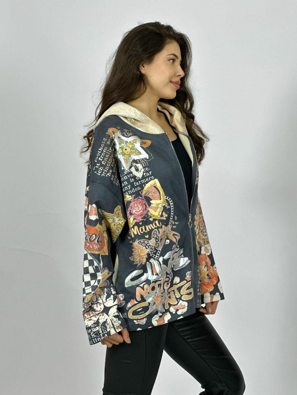 Polerón Gamuza Estampado Flores Print Mariposas