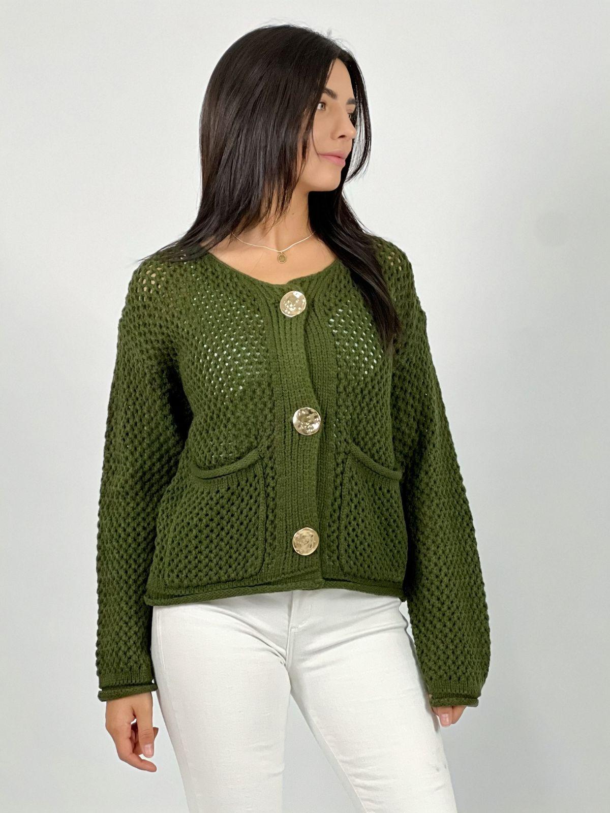 Chaleco Lana Tejido Con Botones Grandes