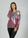 Sweater Hilo Estampado Diseño Plumas