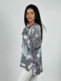 Sweater Spandex Flor de Loto Brillos