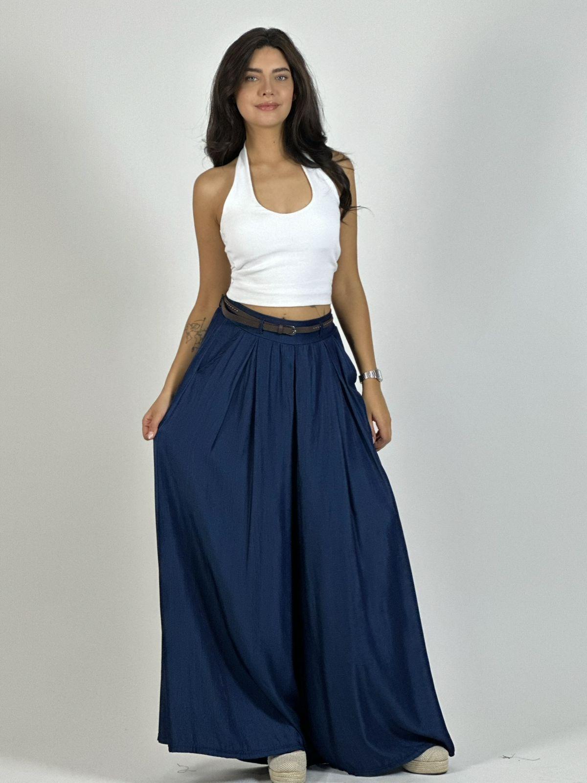 Palazzo Satinado con Cinturón