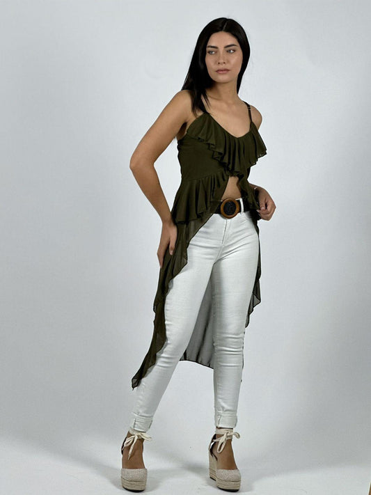 Blusa Larga con Vuelos