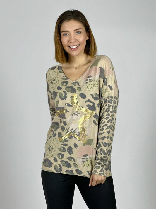 Sweater Print Estrella Dorada