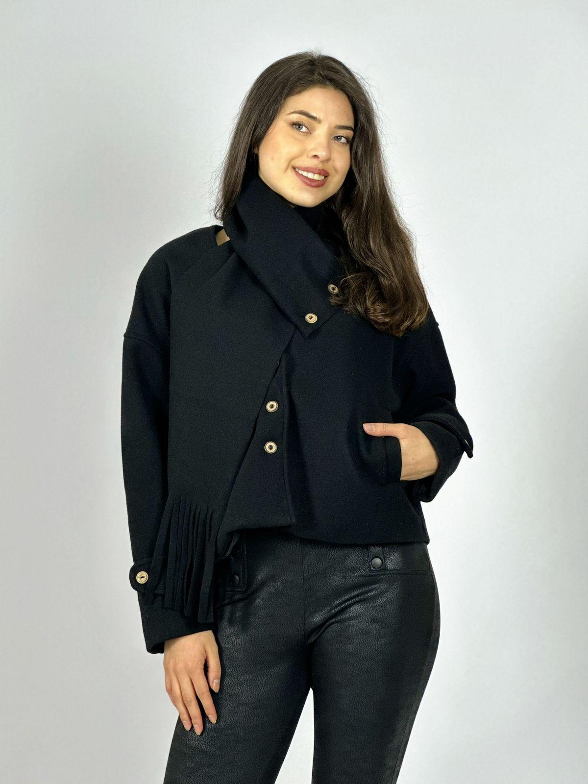 Chaqueta Paño con Bufanda Camel