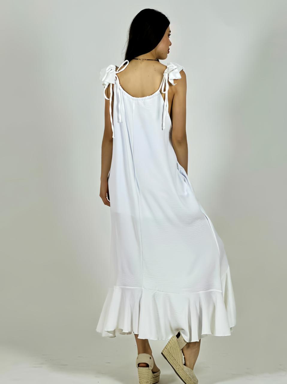 Vestido Cey Asimetrico Tiras con Vuelos