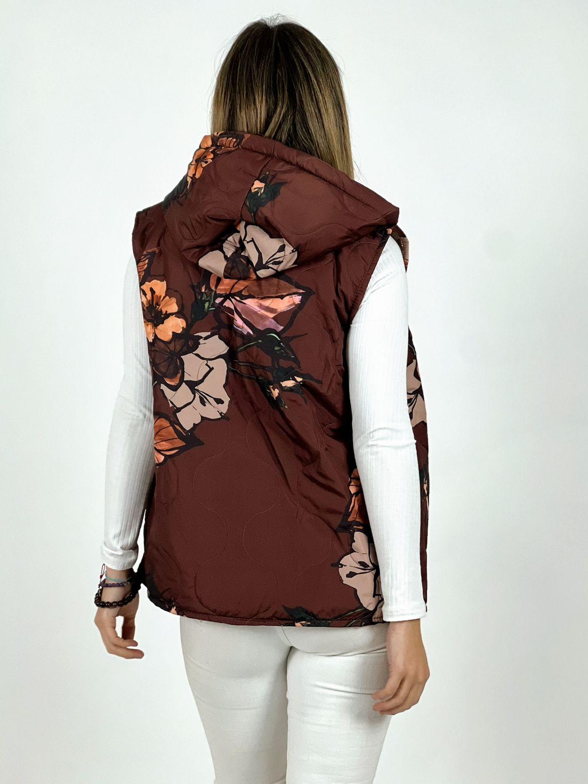 Parka Italiana Corta Estampado Flores