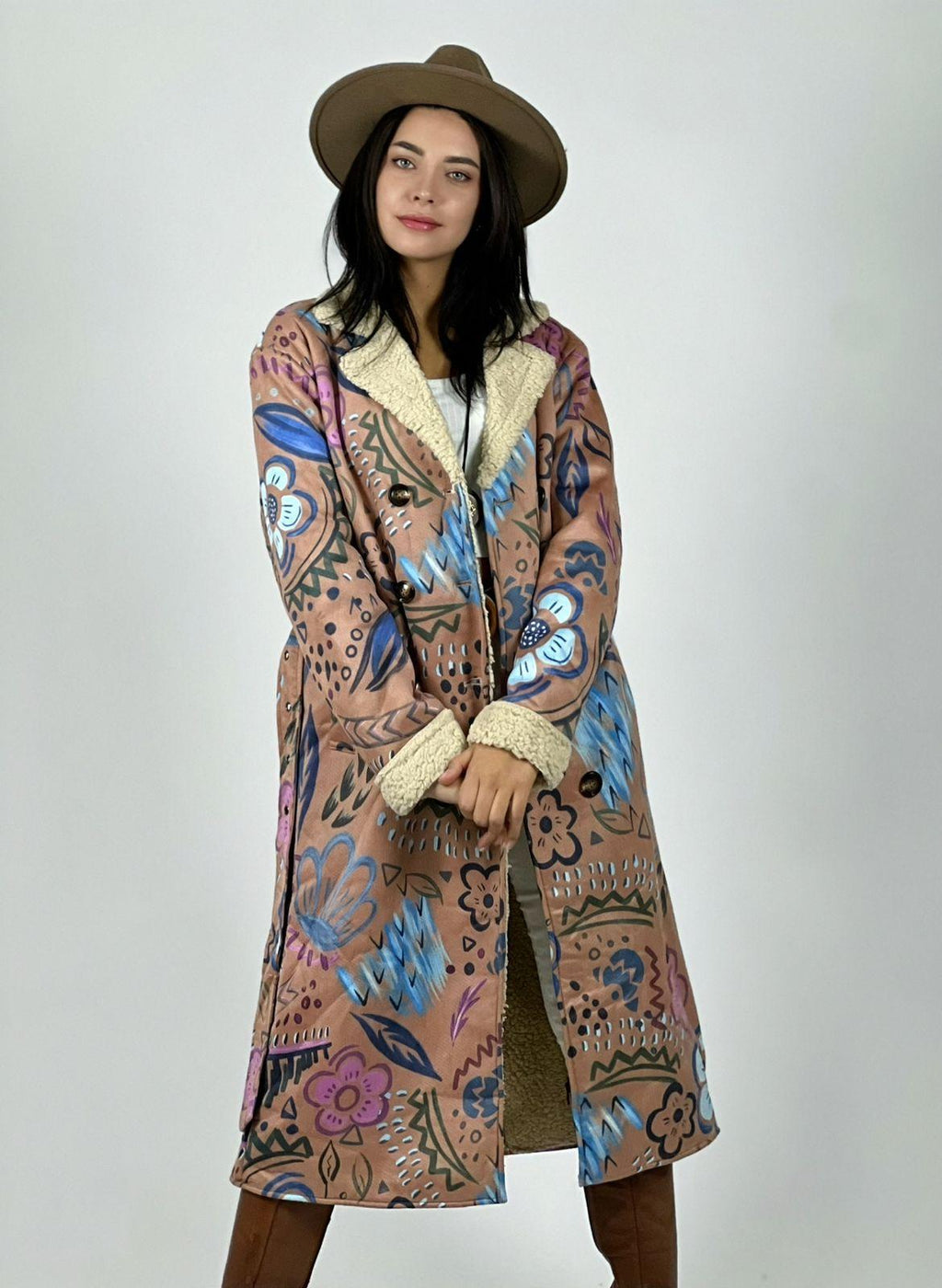 Abrigo Estilo Italiano Diseño Flores