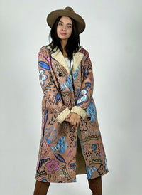 Abrigo Estilo Italiano Diseño Flores