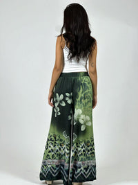 Palazzo Satin Boho Chic Print con Flores