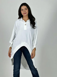 Blusón Camisero Tela Cey Con Botones