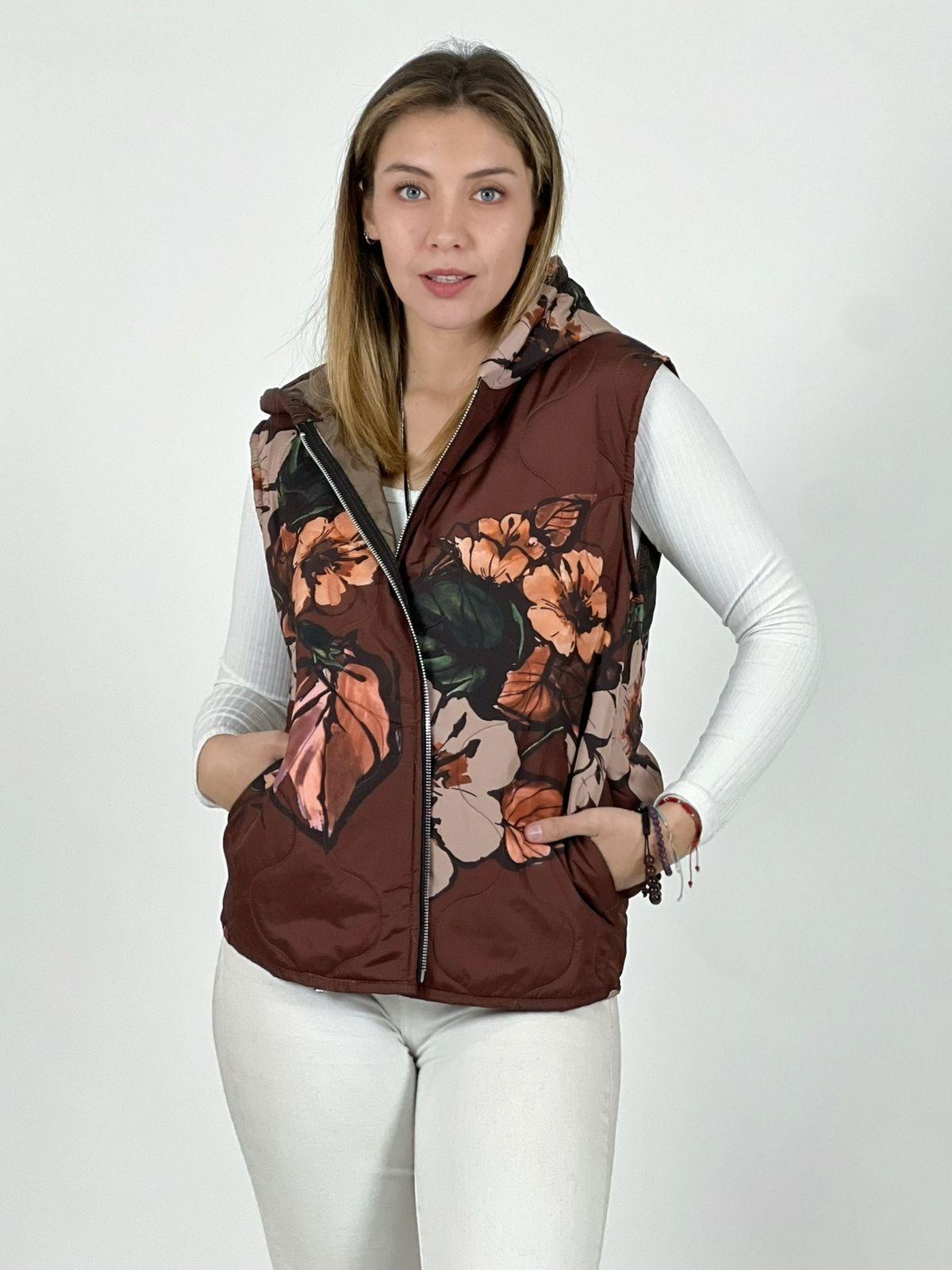 Parka Italiana Corta Estampado Flores