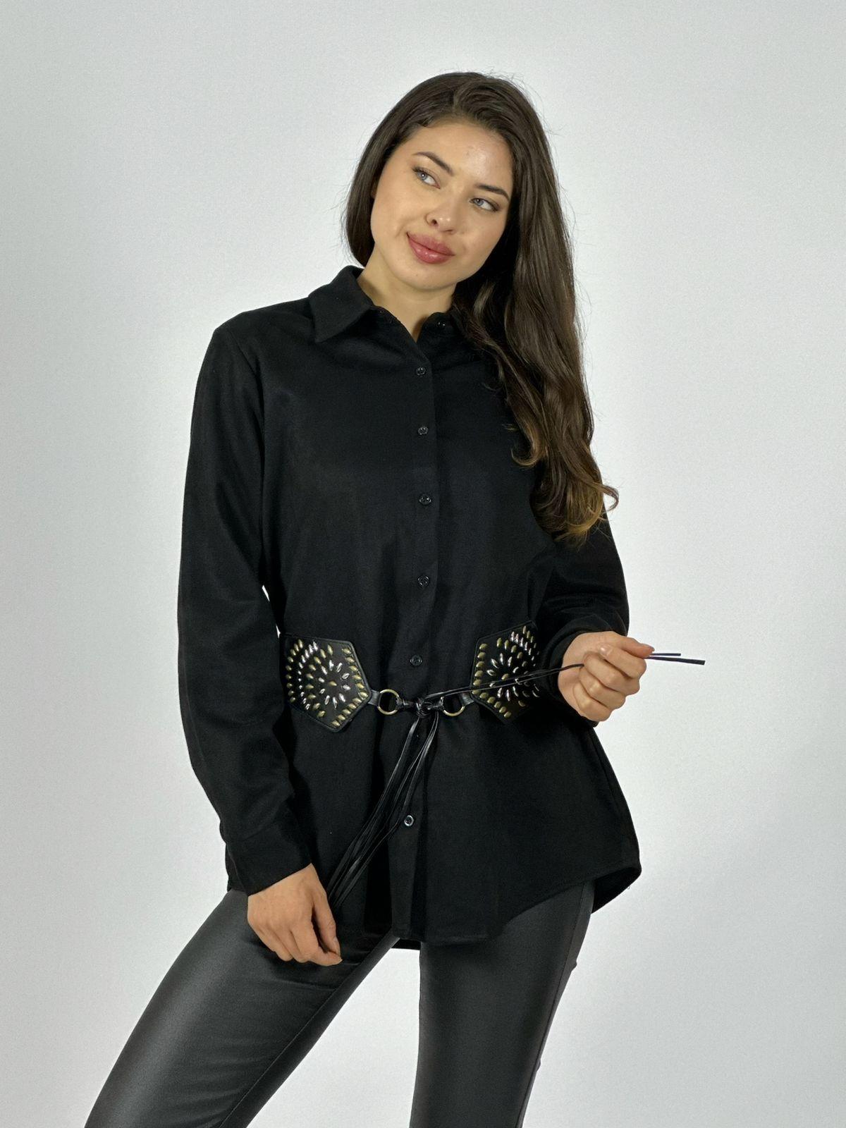 Sobre Camisa Gamuza con Cinturón Boho