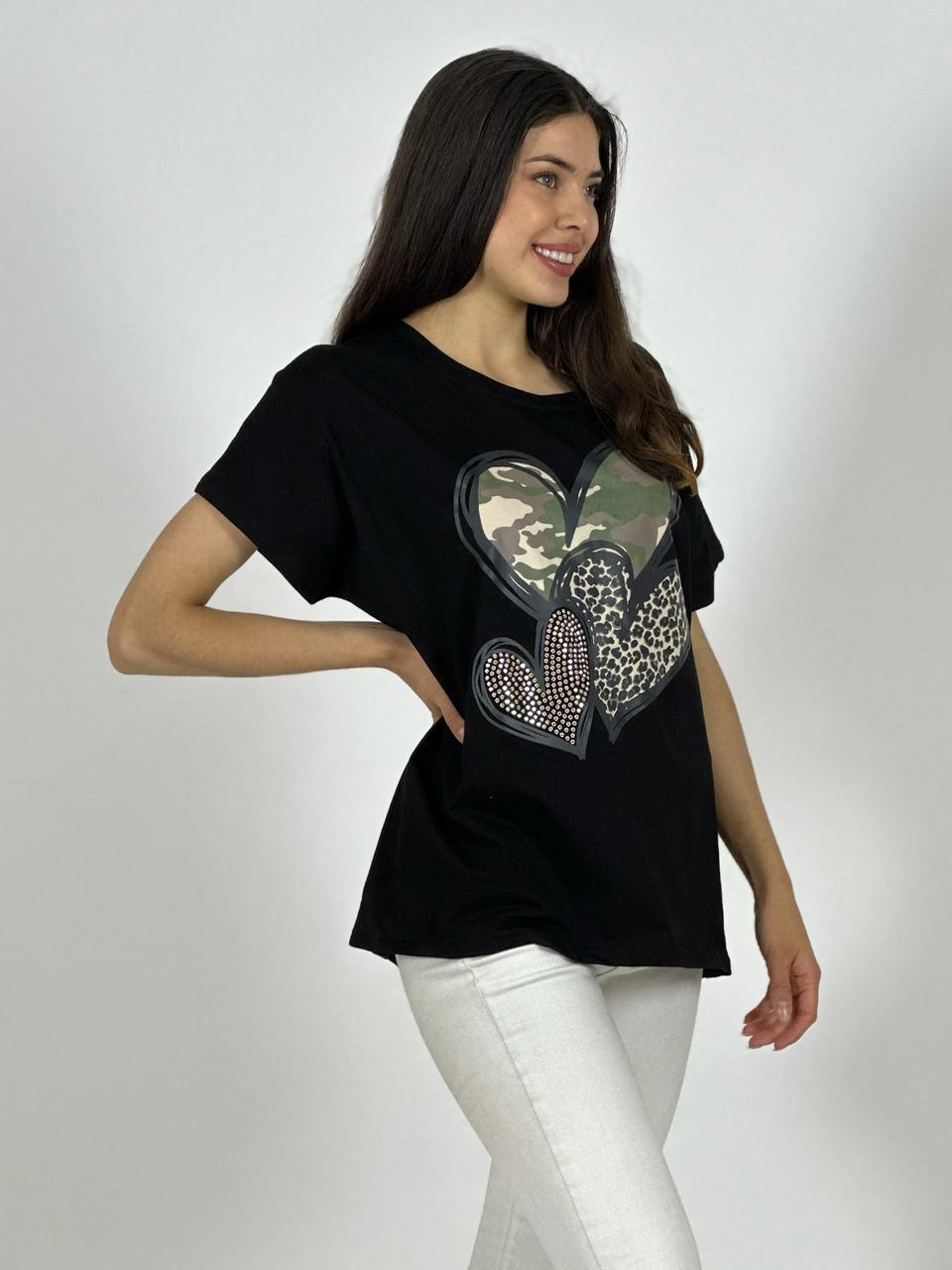 Polera Algodón Casual Triple Corazón