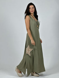 Vestido Crepé  Estrella Brillante