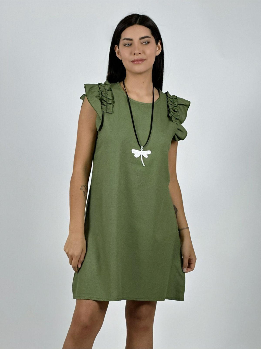 Mini Vestido Lino Faroleo