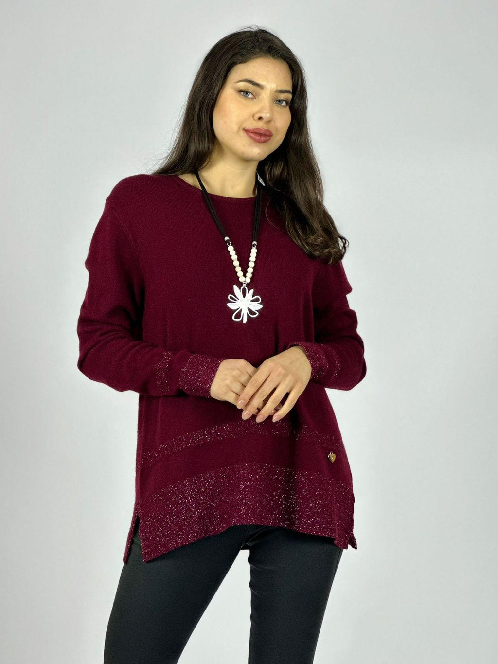 Sweater Spandex Bordes con Brillos