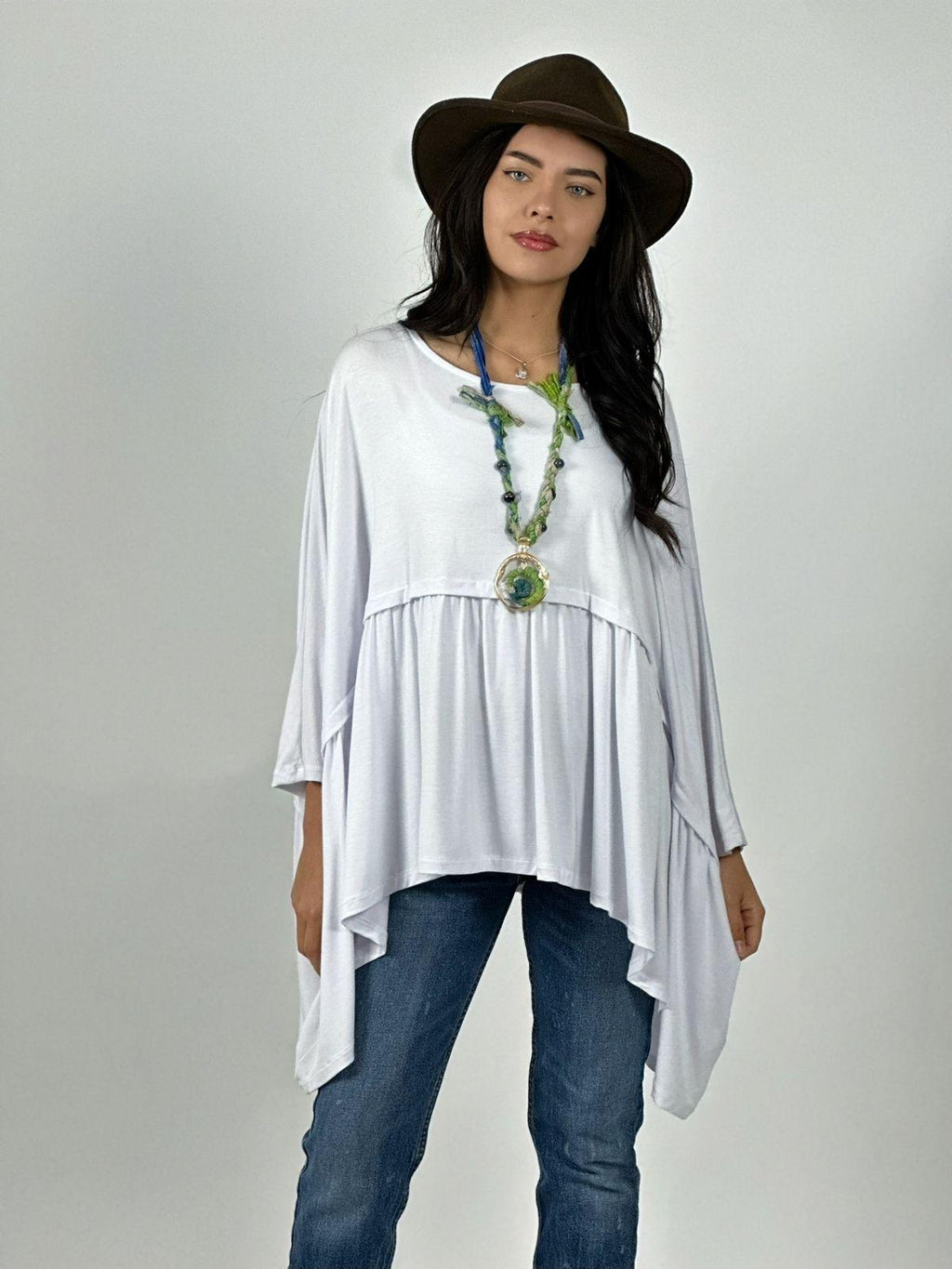 Polera Boho Holgada Costura Horizontal