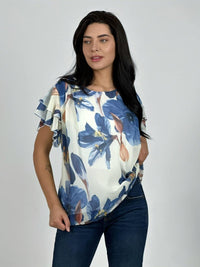 Blusa con Amarra Lirios Estampados