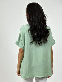 Blusa Crepé Love Print Chic con Brillos