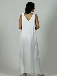 Vestido Lino Flor Brillos