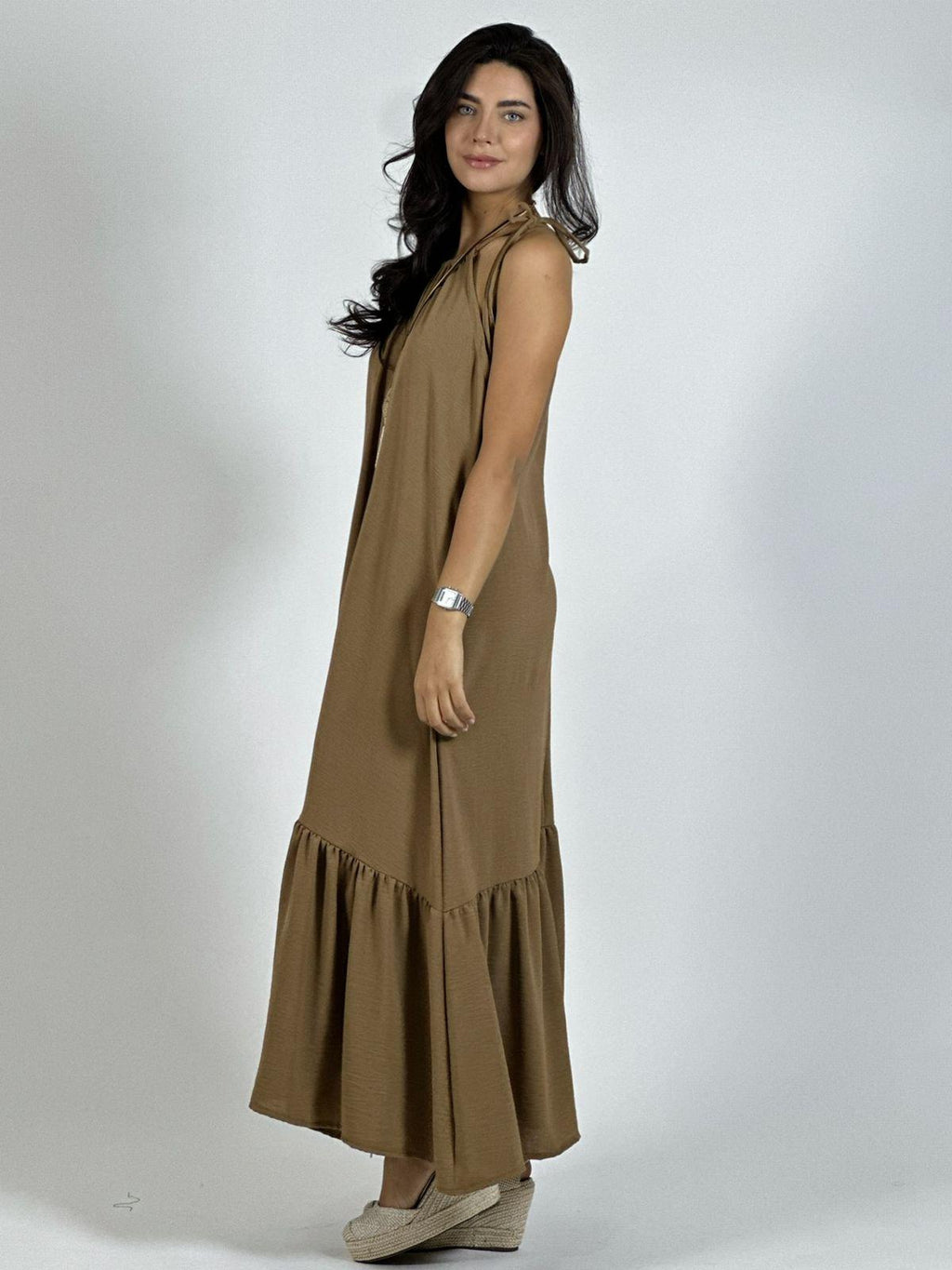 Vestido Casual Amarrado con Vuelo