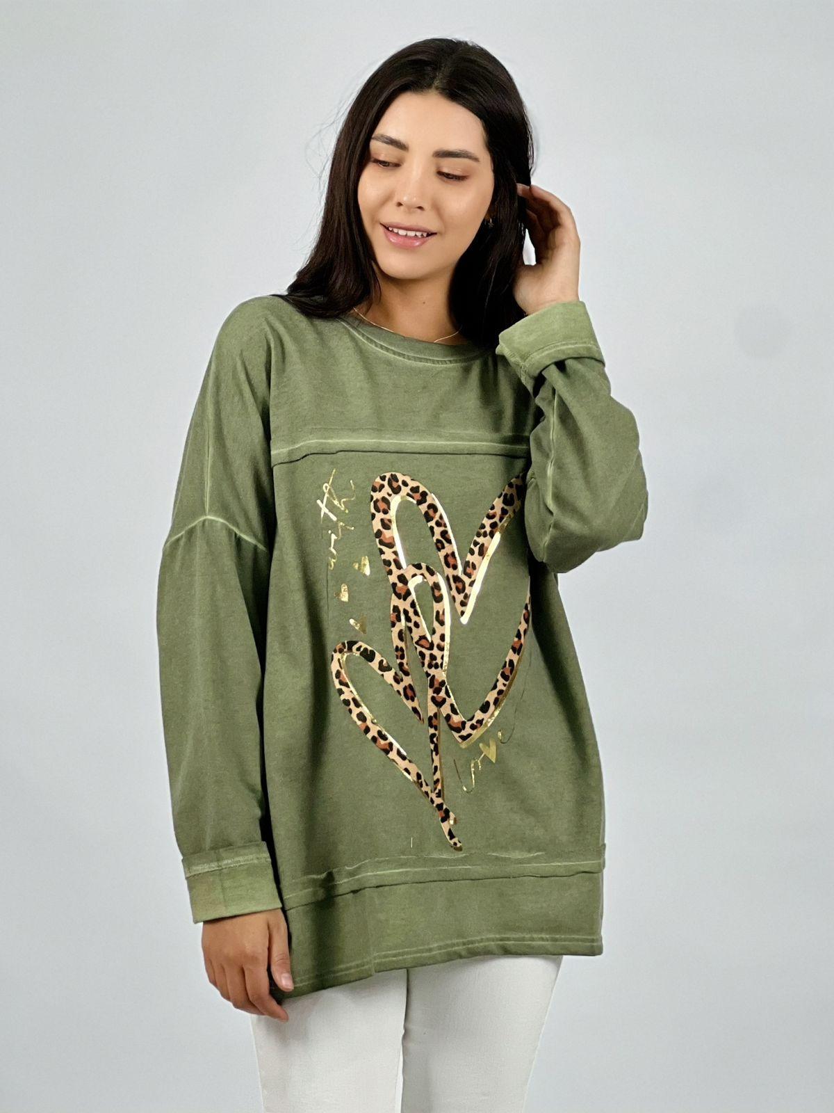 Polerón Algodón Doble Corazón Print