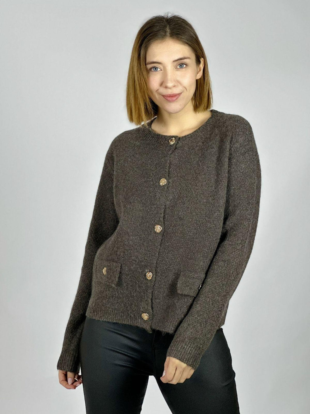 Sweater Tipo Blazer Paño Botones Dorados