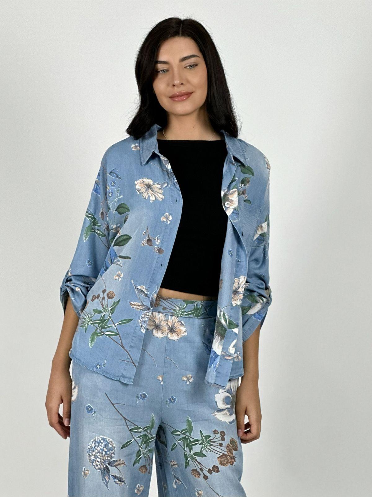 Blusa Italiana Lino Estampado Floral