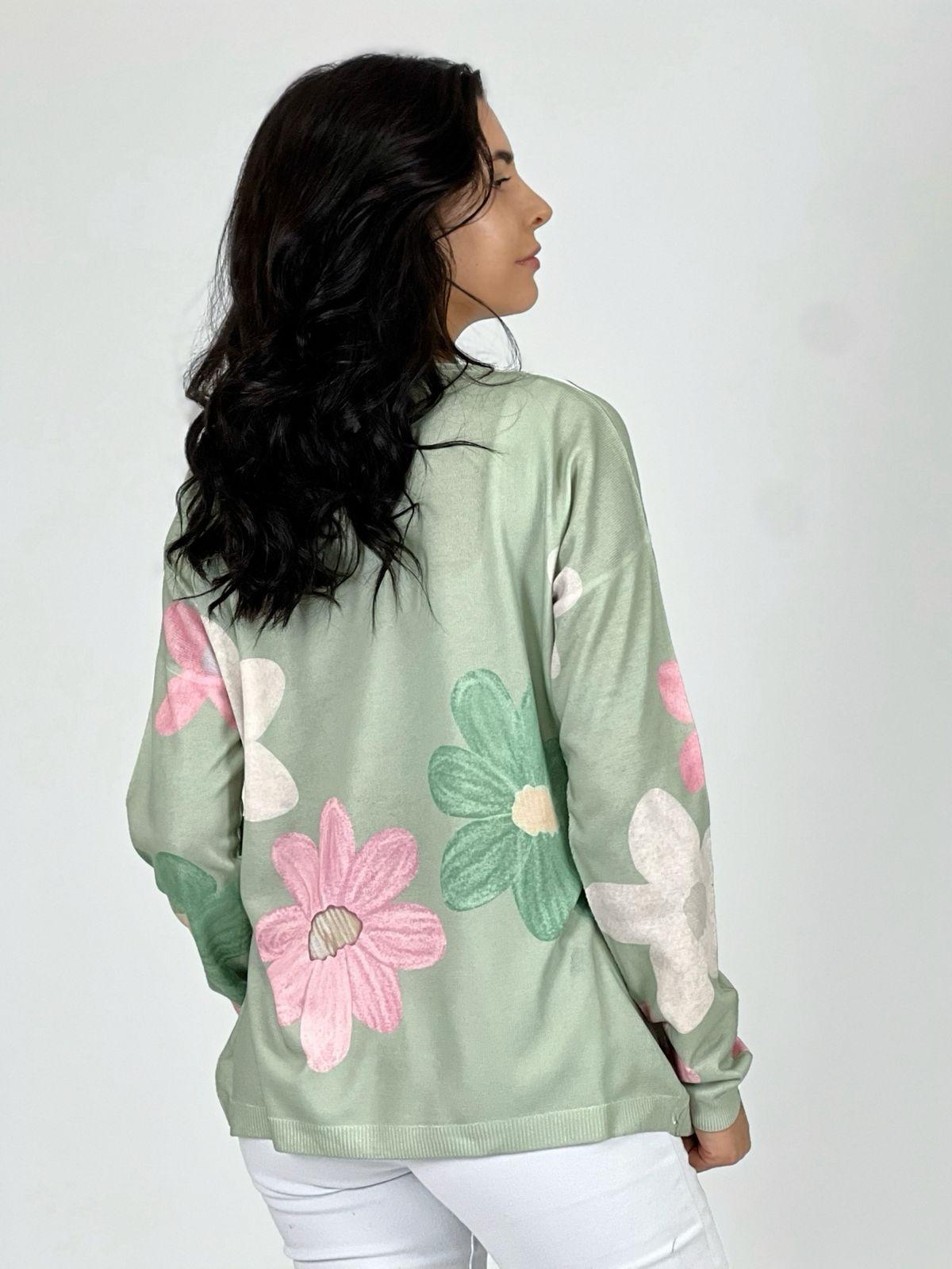 Sweater de Hilo con Flores
