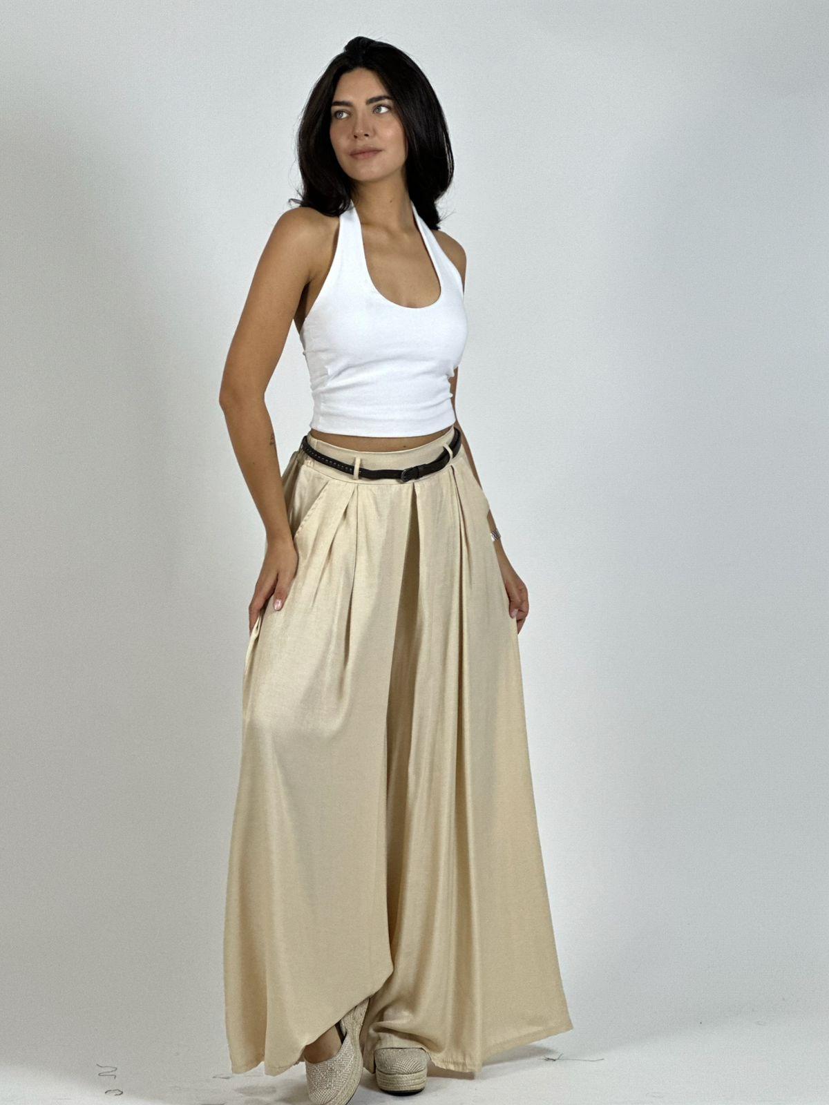 Palazzo Satinado con Cinturón