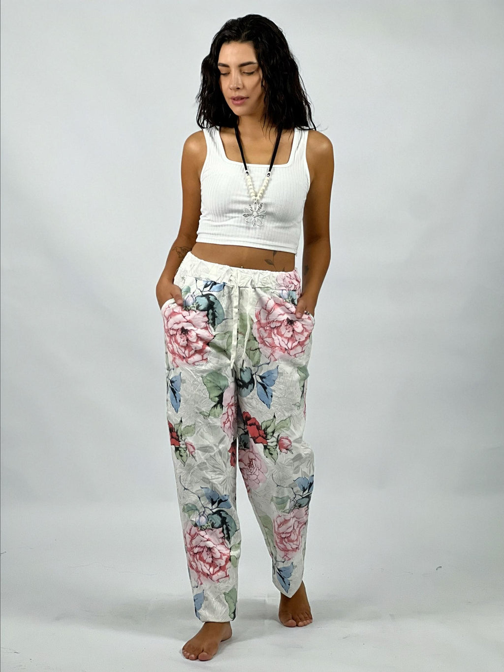 Jogger Italiano Gabardina Floral