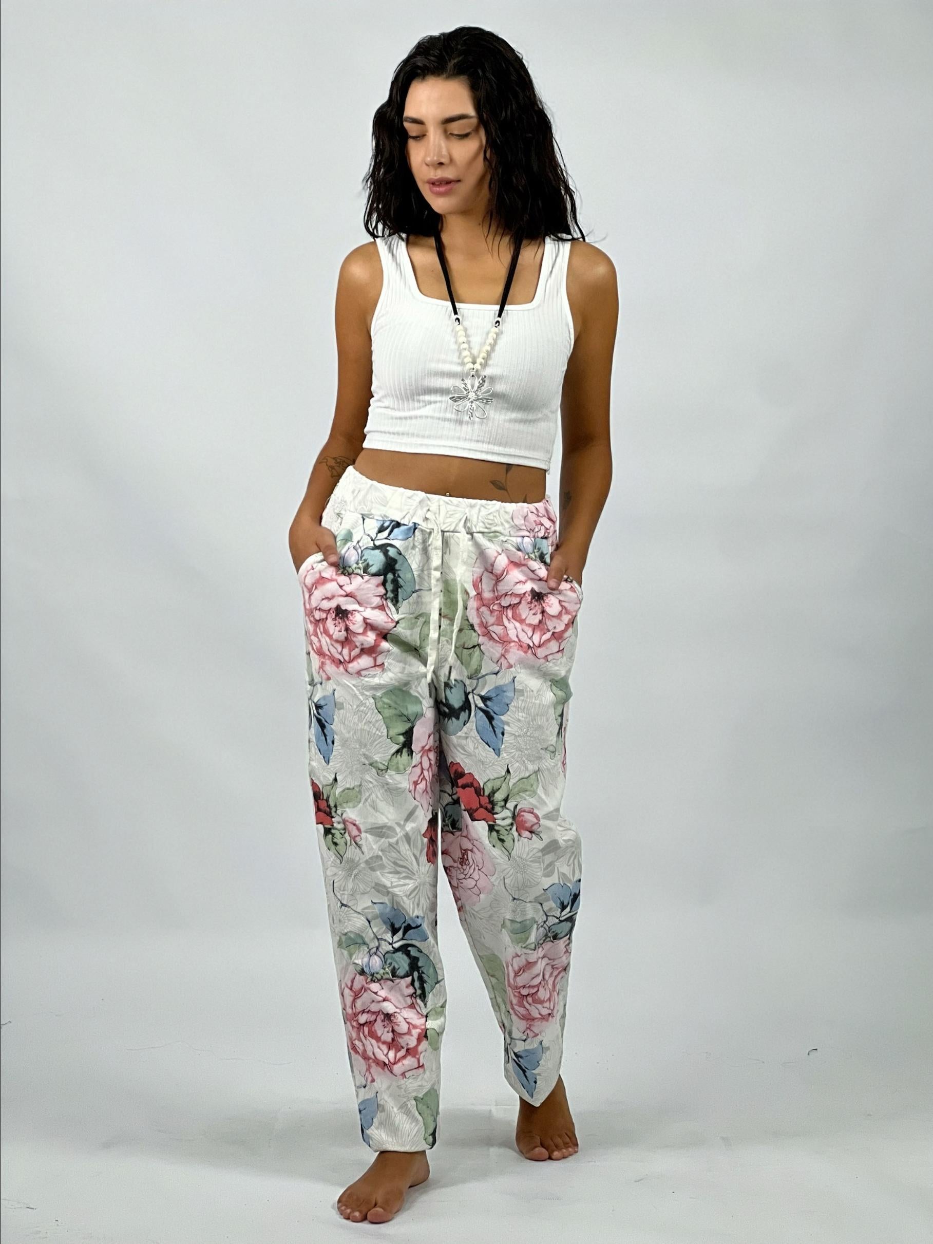 Jogger Italiano Gabardina Floral