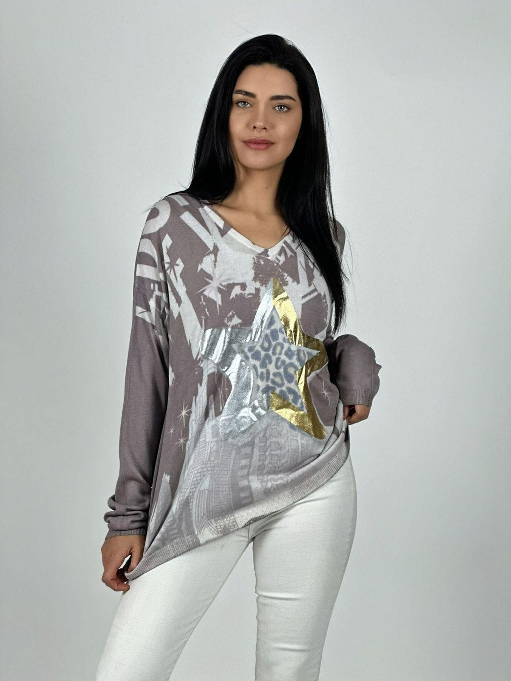 Sweater Hilo Estrella Brillante Print
