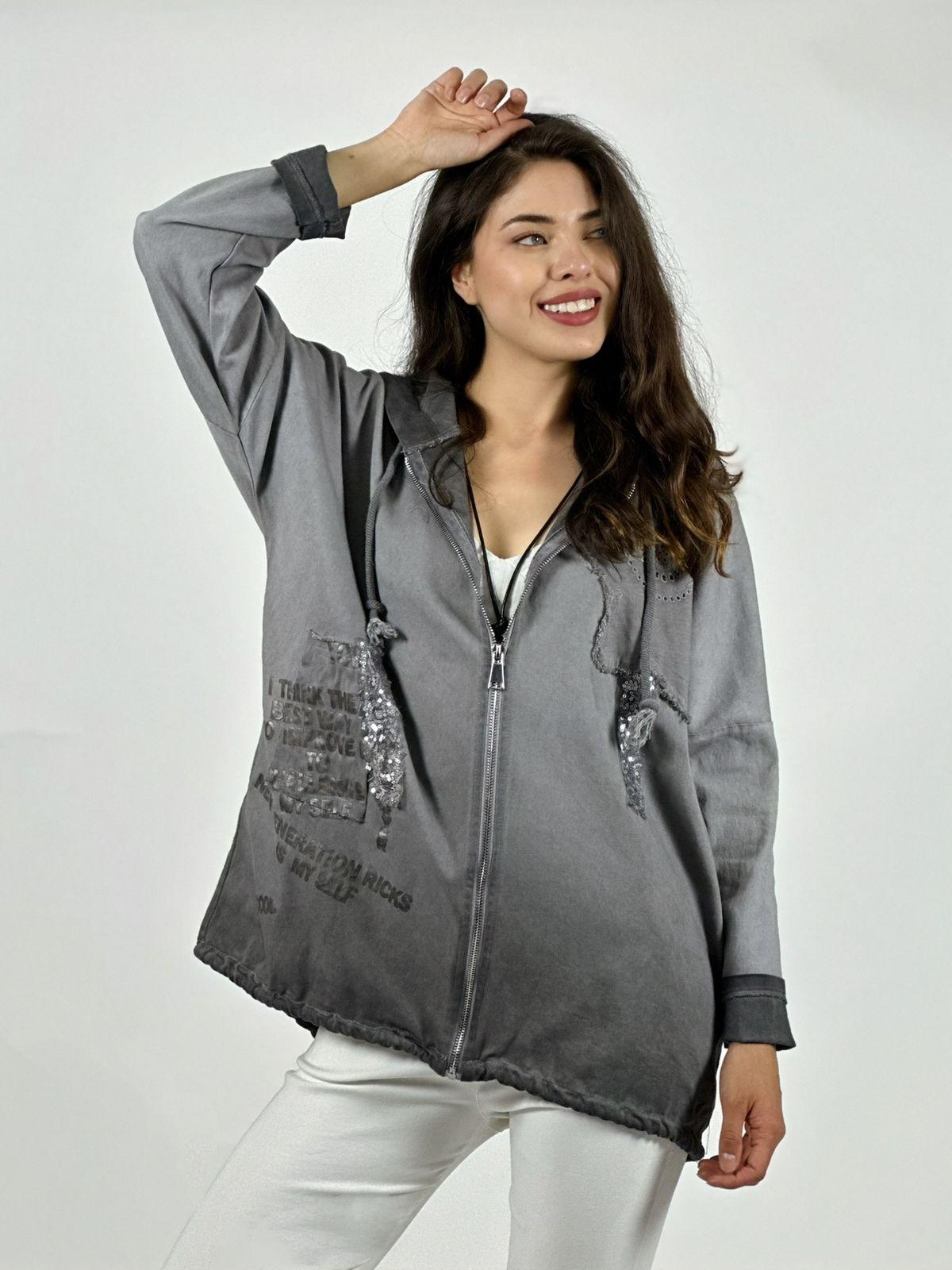 Polerón Algodón Con Cierre y Letras