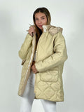 Parka con Capucha Cuello Metalizado