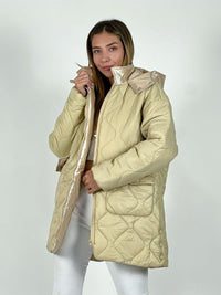 Parka con Capucha Cuello Metalizado