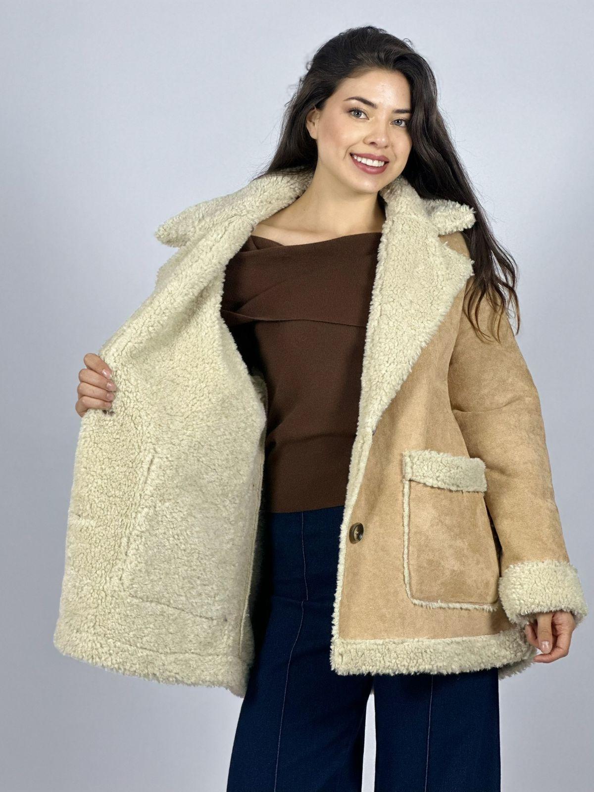 Abrigo Gamuza Italiano Achiporrado 2 Botones