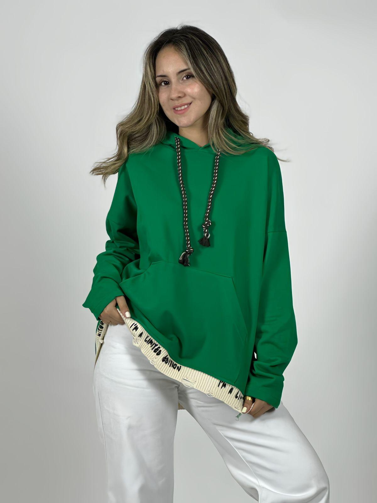 Polerón Italiano Algodón Afranelado Borde Letras