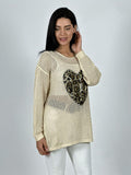 Polera Hilo Broderi Corazón Print