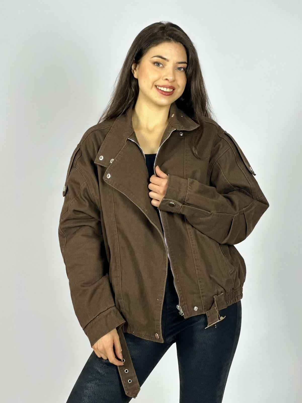 Chaqueta de Mezclilla Aviadora Acolchada