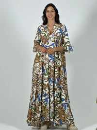 Vestido Viscosa Italiana Floreado