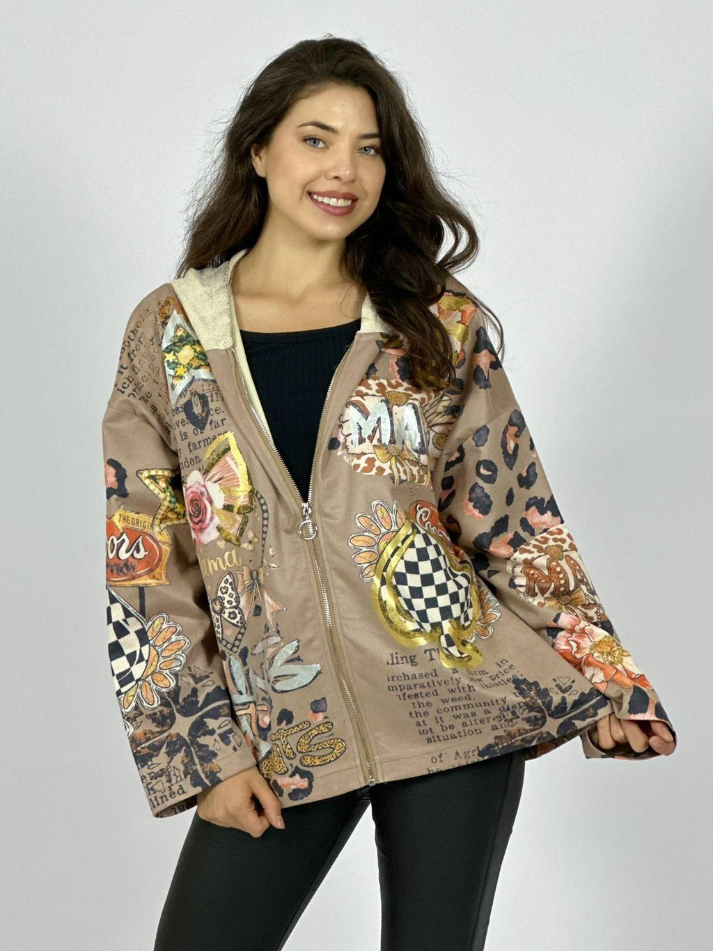 Polerón Gamuza Estampado Flores Print Mariposas