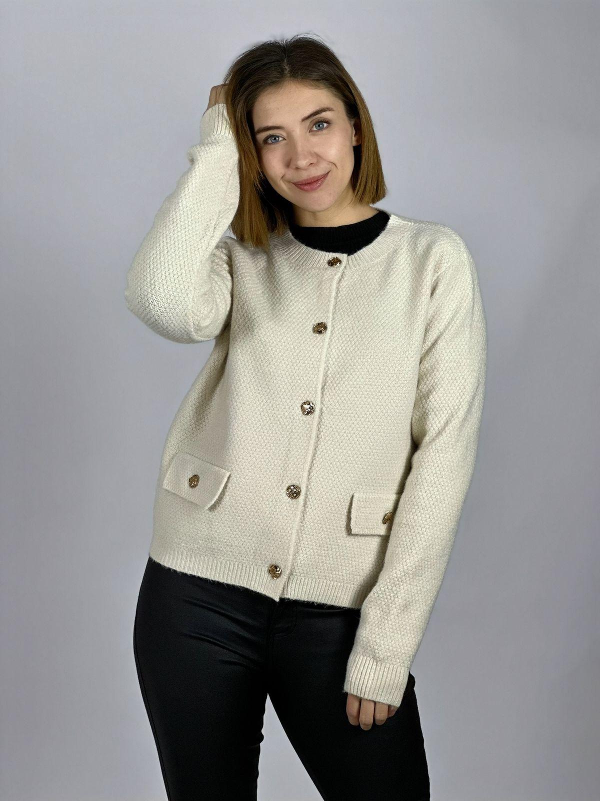 Sweater Tipo Blazer Paño Botones Dorados