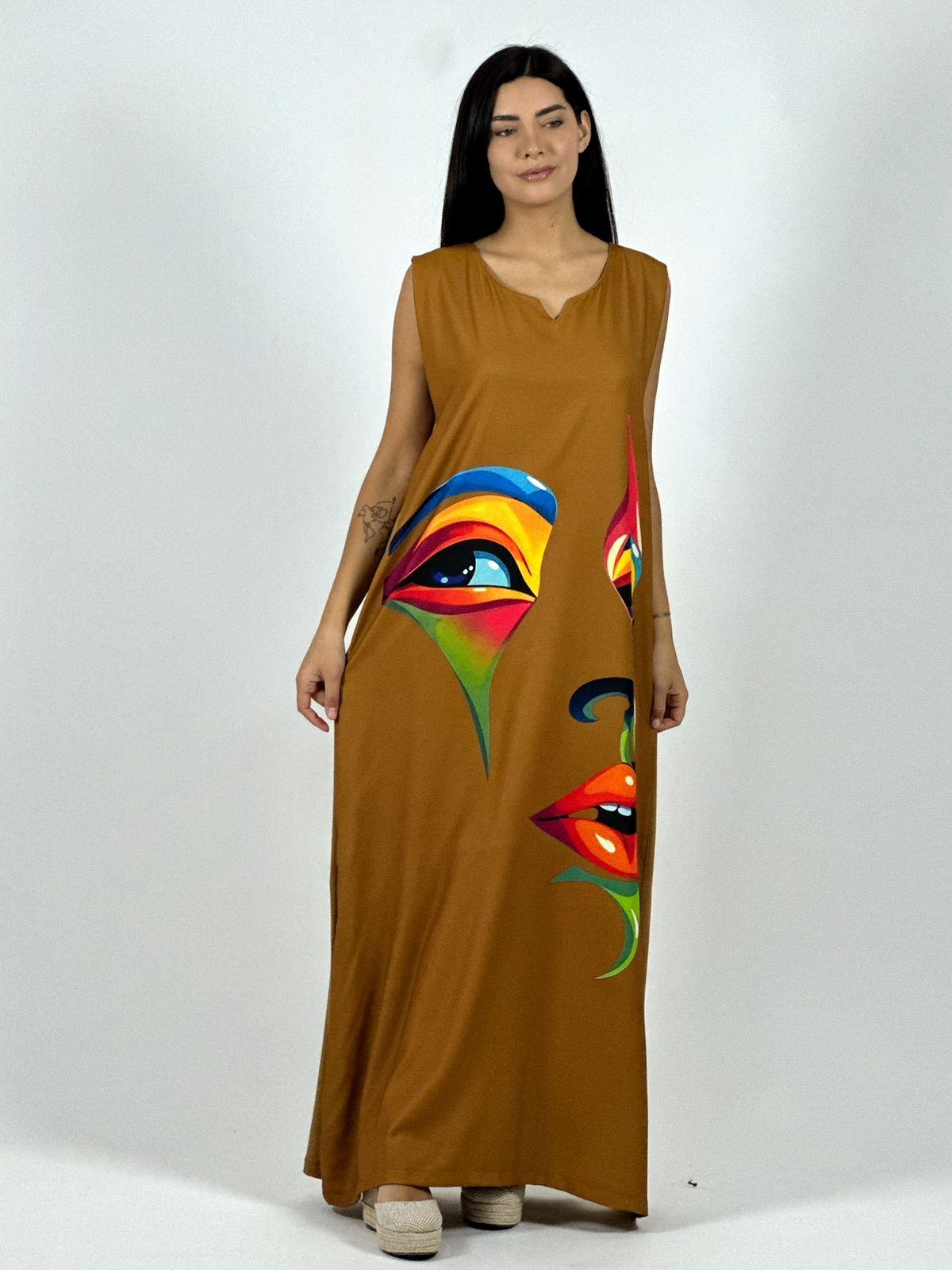 Vestido Sublimado Rostro Colorido