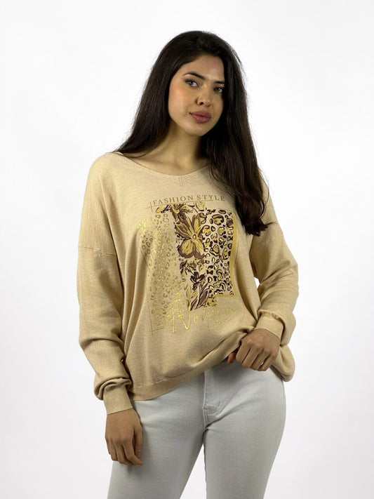 Sweater Spandex Flor Print