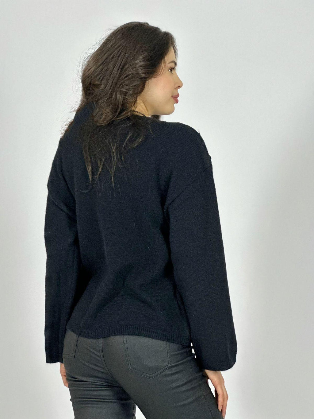 Sweater Lana Corazones Brillantes en Hombros