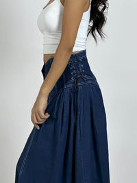 Falda Larga Mezclilla Amarrada
