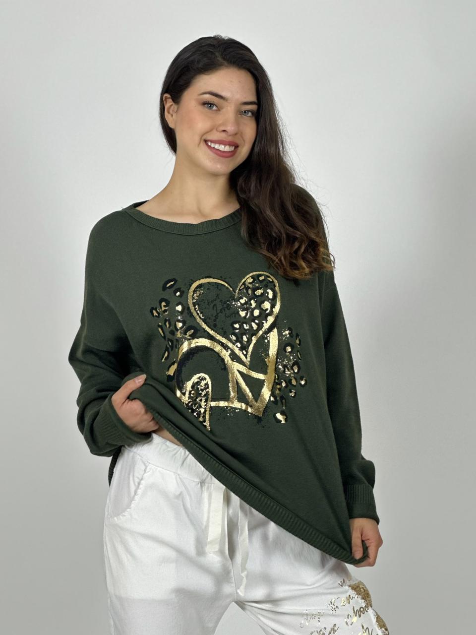 Polerón Italiano Triple Corazón Print