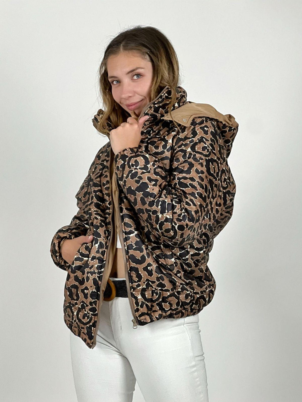 Parka Corta Acolchada Print