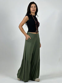 Palazzo Algodón Casual con Faroleos